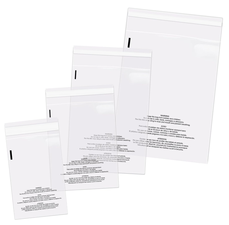 Clear Poly bag with Adhestive