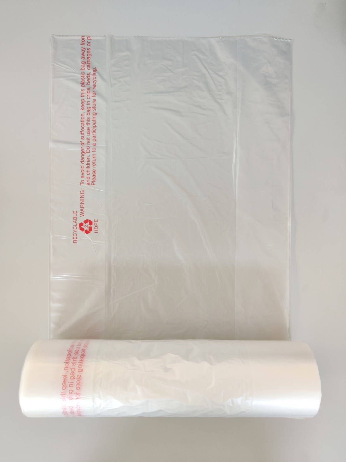 Gusseted poly bag  on Rolls